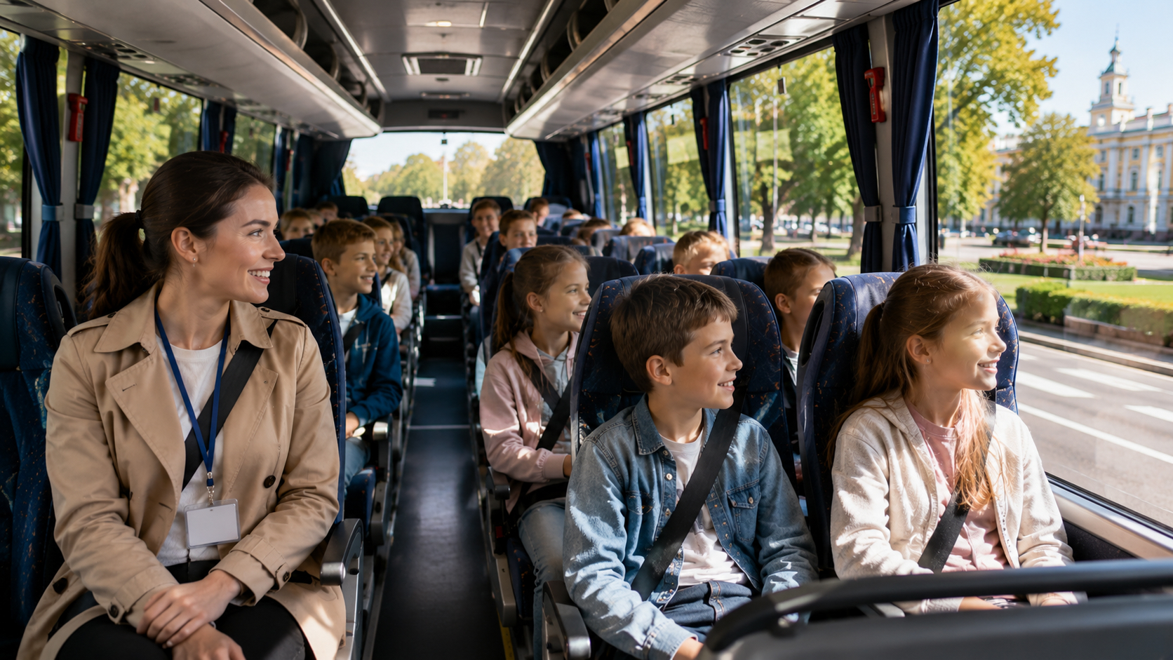 Школьная экскурсия на автобусе